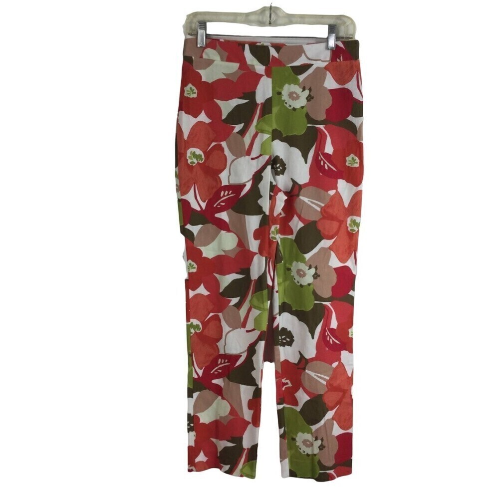 Natori Floral Print Anemone Garden Lightweight Ankle Pants Womens Size 4 NWT